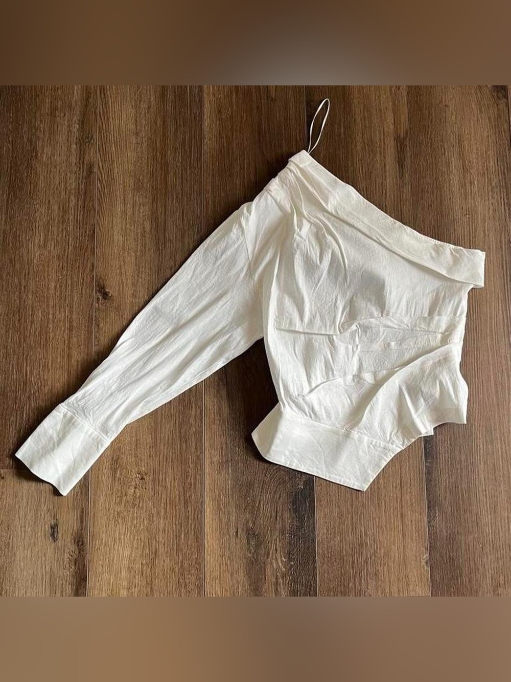 Zara White One shoulder crop top